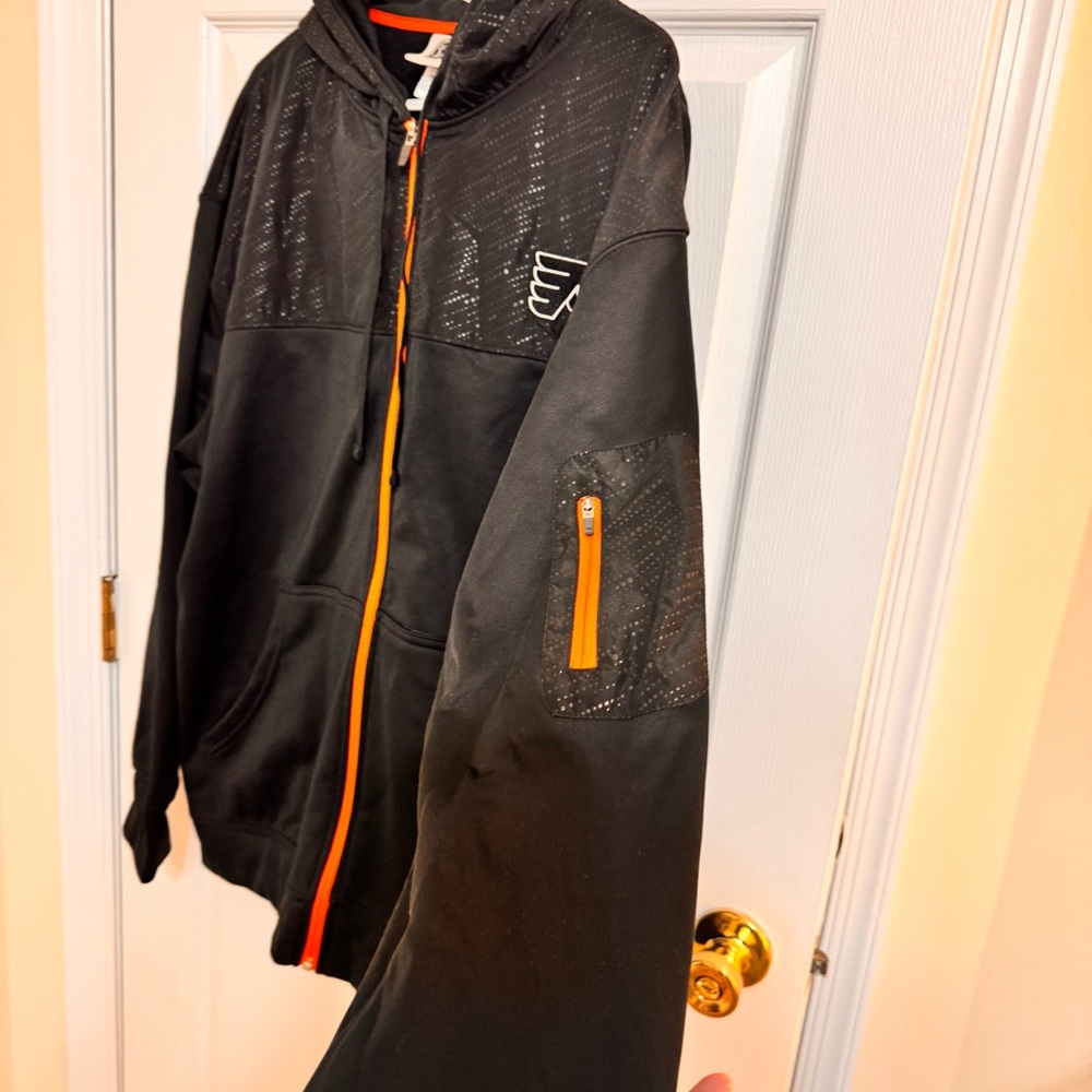 NHL Philadelphia Flyers Black and Orange Zip up hooded jacket.  Size XL - Picture 6 of 13